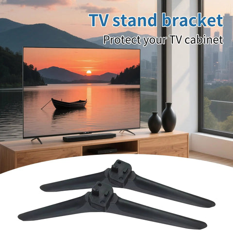 Replacement TV Legs For Hisense 32, 40, And 43 Inch Select Models, black tabletop feet with screws kit, on table