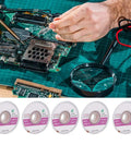 Pro Grade Solder Wick Desoldering Braid Copper Wire 5 Pack 2mm Width By 4.9 Feet For Electronics Repair shown with PCB setup