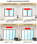 Illustration showing length measurement methods for Heavy Duty Black Ceiling Mount Curtain Track With Dead Silent Glide Wheels.