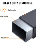 Close-up of heavy-duty structure showing rust-resistant material of Beefy Heavy Duty Universal Anti Roll Bar For Clamp On Pallet Forks.