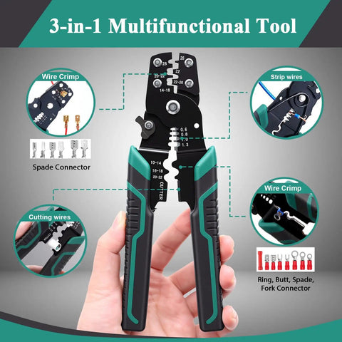 All In One Pro Grade 1180 Piece Wire Connectors And Terminal Kit with multifunctional wire cutter and crimp pliers