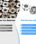 20 Pack 3/8 Inch Thread Stainless Steel Tee Nuts With Killer Grip And Heavy Duty Build For Wood And Furniture Diy Projects Rock Solid Corrosion Resistant 4 Pronged Threaded Inserts That Will Not Quit shown with other iron materials.