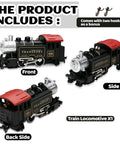 Front, side, and back view of Compact 0 4 0 Powered Steam Locomotive With 12V Motor Metal Wheelsets And Factory Knuckle Couplers.