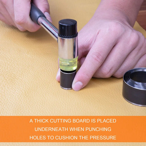 Circle Leather Punch Tool Set For DIY Crafts With Eight Hole Dies In 20 25 30 35 40 45 50 55mm used on fabric
