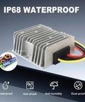 Beefy DC 48V To 36V Step Down Converter Waterproof Voltage Regulator Module with cooling fins and wires, IP68 rated.