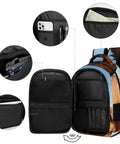 Open view of Western Style Horse Print Unisex Backpack with large capacity, showing compartments and durable polyester material.