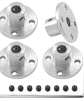 Four Pack 5mm Rigid Flange Shaft Coupling Connector Built With Badass Steel Grip For Diy Projects And Remote Control Cars Super Tough Motor Shaft Joints with screws and wrench.