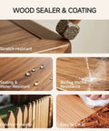 Top Shelf Water Based Polyurethane Acrylic Sealer Drops A Smooth Semi Gloss Clear Coat On Wood to show scratch-resistant wood sealer.