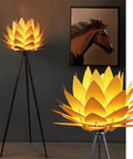 Boho Lotus Flower Floor Lamp With Tripod Stand, Cozy Glow And Chill Vibe, Soft Glare Free Light For Bedroom And Living Room