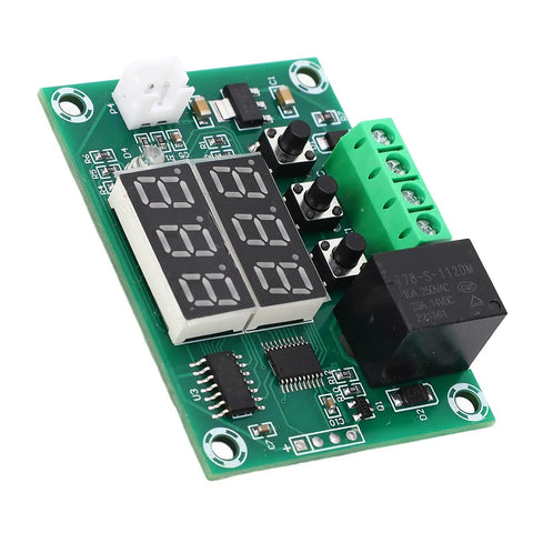 Digital Temperature Controller With Double Display And 12V 10A Relay Thermostat Module For Freezers Incubators And Machine Rooms 58 To 230F Range Easy Setup Cool DIY Lab Gear on green PCB