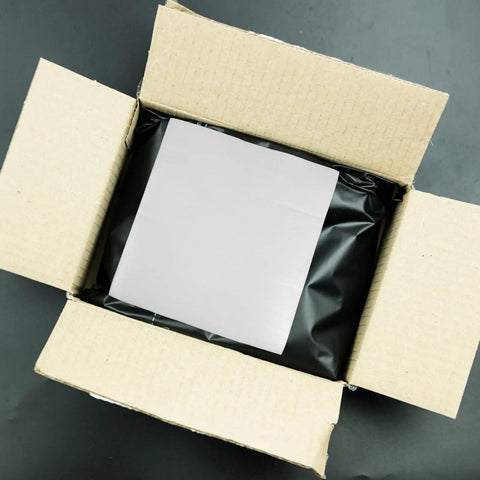100 Pack Foam Bubble Pouches For Fragile Items White Cushioning Foam Wraps in a cardboard box