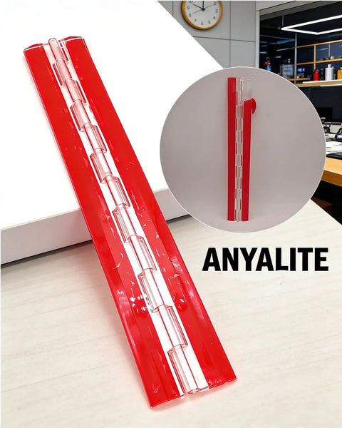 Twelve Inch Clear Acrylic Self Adhesive Piano Hinges Ten Pack No Muss No Fuss Plug And Play Knockout Strength Smooth Install