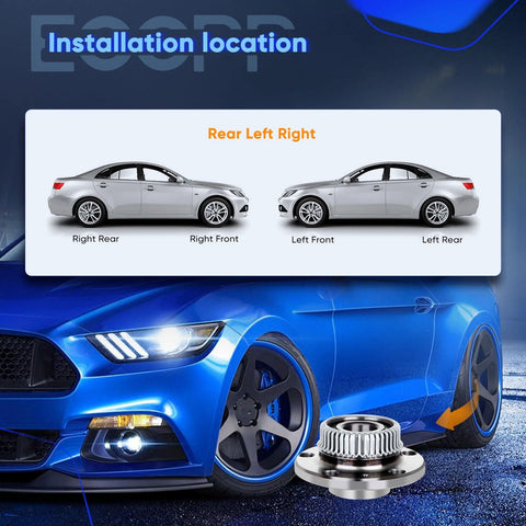 Diagram showing installation location for Rear Wheel Hub Bearing Assembly With ABS Direct Fit Replacement For Audi TT Beetle Golf Jetta