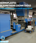 Blue industrial machine with wheels showcasing Five Inch Shopping Cart Wheel Set With Dual Precision Bearings And Polyurethane Tread.