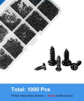 Small Phillips Head Micro Screws Kit in Ten Sizes M1 M1.2 M1.4 M1.7 Self Tapping Electronics Screws Assortment Pack of 1000