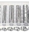 Top Of The Line 120Pc Stainless Steel Hose Clamp Kit With Easy-Tighten Worm Gear Design Perfect For Plumbing And Auto Projects Ranging From 1/4 Inch To 1-1/2 Inches For Serious Mechanics And DIY Gurus Who Need Reliable Heavy-Duty Hardware To Fix Any Leak, assorted sizes in plastic organizer