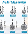 Drop Shot Weights Cannonball Sinkers With Pro Grade Swivels Set For Bass Fishing, round ball sizes 3.5g to 21g