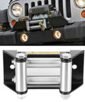 5 Inch Winch Roller Fairlead for Side By Side UTVs, Heavy Duty Cable Roller with 125mm Mount Hole Distance, on vehicle bumper