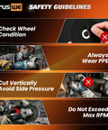 Front view: Truswe 52-pack 4-1/2 in cut-off wheels for angle grinder, .045 in, 7/8 in arbor; metal discs