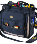 Heavy-Duty 30-Pocket Multi-Compartment Tool Carrier, 13-Inch, Zippered Side Panel Keeps Tools From Spilling, Rugged Nylon Bag