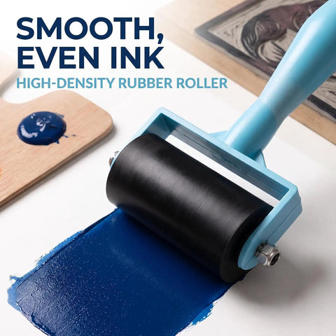 Straight Fire Blue Diamond Painting Roller Tool For Crystal Art Pressing Plastic Canvas Drill Applicator That Eliminates Air Bubbles Quick For Your Coolest Craft Corner Setup Right Now on a blue surface.