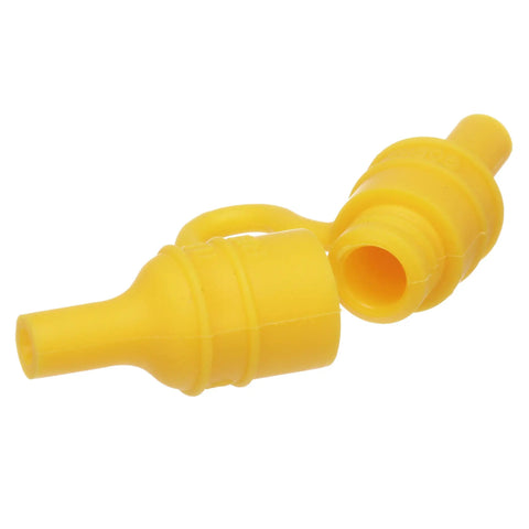 Boss Level Waterproof In Line Fuse Holder For Marine Rigs 20 Amp AGC Compatible bright yellow plastic connectors for marine use.