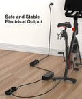 Peloton Replacement Power Cord 12V 5A AC DC Charger connected to bike with 7.5 foot long cable, showing electrical outlet