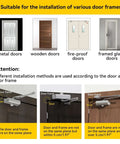 Installation options for Heavy Duty Automatic Door Closer with Spring Hydraulic Action, suitable for various door frames.