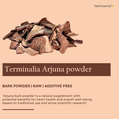 All Natural Arjuna Powder For Heart Health And Wellness, Terminalia Arjuna Bark Supplement, No Preservatives