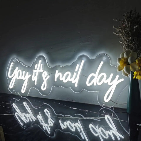 Neon Sign For Nail Salon Open Welcome LED Light Perfect For Beauty Studio Decor Nail Art Bar Shop Vibe White Glow
