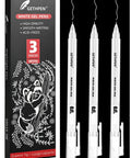 Bold White Gel Pens 0.6mm Fine Point 3 Pack For Artists Sketching And Crafters Opaque White Ink That Pops On Black Paper Quick Dry