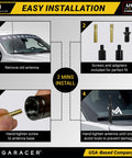 Premium Anodized Carbon Fiber 50 Cal Bullet Antenna For Ford F150 F250 Truck installation steps showing easy mounting process.