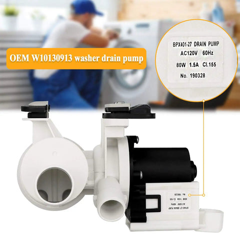 Washer Drain Pump Assembly For Front Load Machines - Exact Replacement For Duet 2000 3000 4000 Series And He2t Plus, Includes W10130913