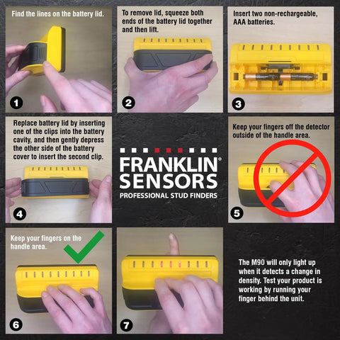 Step-by-step guide for using Nine Sensor Stud Finder And Wall Scanner With Deep Scan For Wood And Metal, Pro Sensor M90.