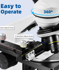All In One Microscope Kit For Home Science Nerds And Curious Minds 40X To 2000X Monocular With adjustable stage and knobs