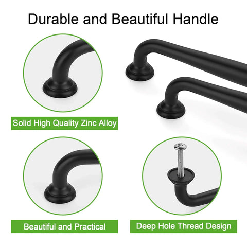 Score These Sweet Matte Black Cabinet Handles In A 10 Pack Featuring A Smooth 5 Inch Screw Spacing Crafted From Heavy Duty Zinc Alloy For Kitchen Cabinets Bedroom Dressers And Wardrobe Doors To Bring Home That Pro Finish with solid high quality zinc alloy