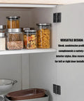 Built Like A Tank Heavy Duty Butt Hinge Set Of Two In Classic Black Zinc Alloy Closet Cabinet Door Hardware visible in kitchen cabinet.