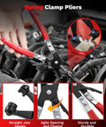Electrical Disconnect Pliers And Connector Removal Tool Kit For DIY Car Care 5 Piece Automotive Hose Clamp Set in use