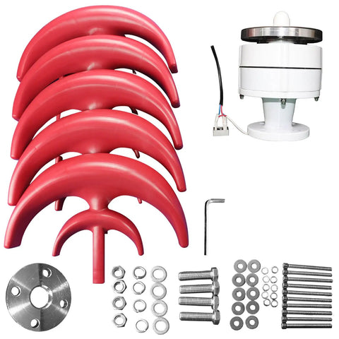 600W Vertical Axis Wind Turbine Kit With 5 High Efficiency Blades 12V DC Generator For Off Grid Home Power Streetlight Use And Solar Backup