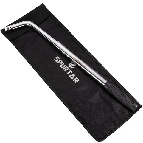 Telescoping 4 Way Lug Wrench Extendable Half Inch Drive With 17 19mm And 21 23mm Sockets Durable Wheel Nut Removal Tool, in pouch