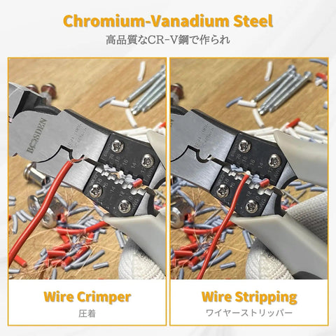 Heavy Duty Wire Cutters With Wire Stripper And Crimping Pliers 8 Inch Diagonal Cutters Pro Grade High Leverage Pliers Use