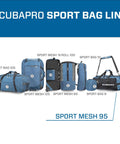 Sport 95 Mesh Dive Bag With Double Duffel Straps And Adjustable Shoulder Strap For Scuba Gear Denim Blue in bag lineup