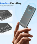 Bluetooth MP3 Player With Auto Reconnect 5.4 For Instant On Listening 1.8 Inch Display zinc alloy back in hand view