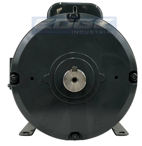 Rock Solid 5 HP Electric Motor Straight Plug And Play Direct Swap For 131537 Baldor L1430t L1410t front view with output shaft.
