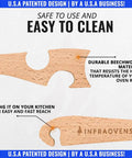 Long Handle Wooden Oven Rack Puller Stick For Small Kitchen Appliances Ideal For Convection Ovens And Toaster Ovens Air Fryer And Quick Rack Pulls No Oven Mitts Needed beechwood close-up