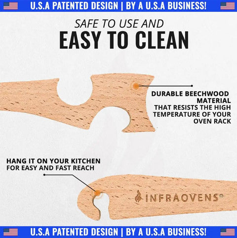 Long Handle Wooden Oven Rack Puller Stick For Small Kitchen Appliances Ideal For Convection Ovens And Toaster Ovens Air Fryer And Quick Rack Pulls No Oven Mitts Needed beechwood close-up