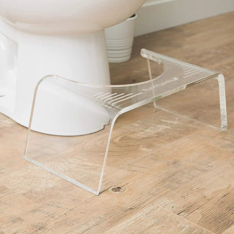 Ghost Acrylic Toilet Stool 7 Inch For Easy Pooping And Less Strain See Through Clear Bathroom Stool That Elevates Your Posture Modern Durable Design For Home Use And Quick Comfortable Sessions
