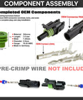 Hot Rod Wiring Kit With 20 Amp Weather Pack Connectors Features Male And Female Terminals For 18 To 20 Gauge Wire Including Sealing Plugs And Housing Shrouds For Quick Disconnect Splicing Jobs That Fit Perfect. OEM connector parts with silicone seal and 20A contacts