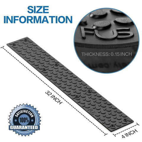 Outdoor Rubber Stair Treads 5 Pack Non Slip Diamond Texture 4x32 Inch Heavy Duty Anti Skid Mats For Exterior Steps With Screws And Washers Included Easy Install size details