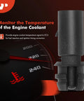 A-Premium 2-pin air temperature sensor, black automotive part (front view)